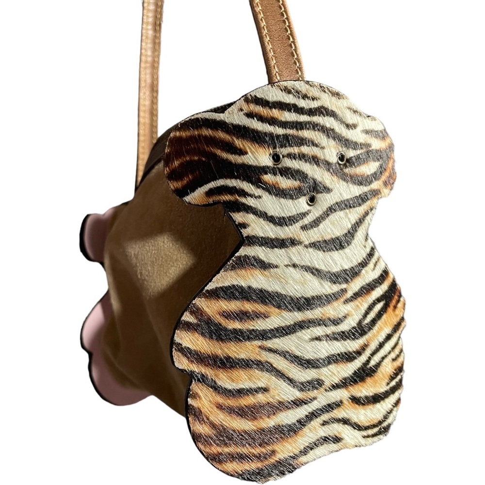 Tous Zebra Bear Tan Suede Mini Bag Purse